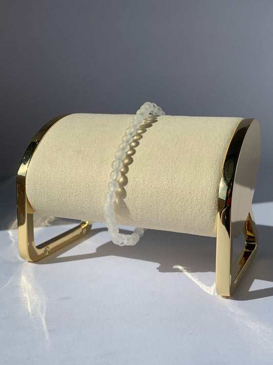 Bracciale elasticizzato in selenite di 4mm / Purificazione, benessere e tranquillità