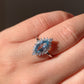 925 Silver Blue Topaz Adjustable Ring / Happiness and Vitality