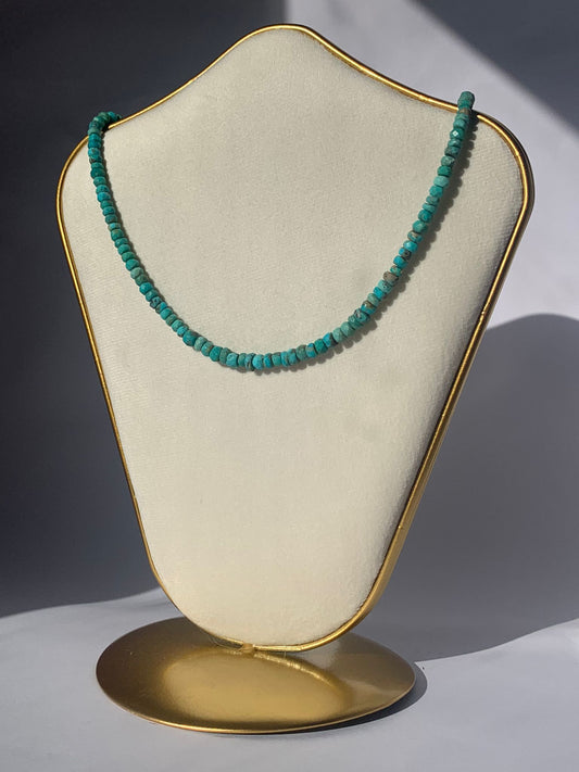 Girocollo in 61-63 carati di turchese con chiusura regolabile di argento 925 / Prosperità e protezione