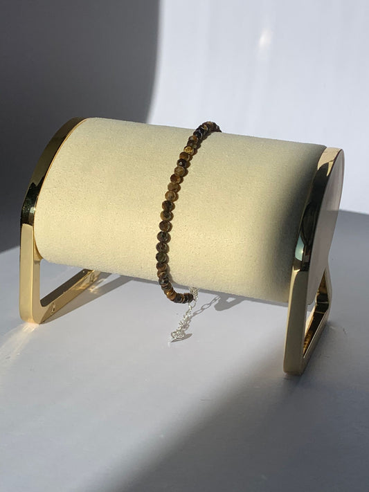Bracciale regolabile sfaccettato in occhio di tigre / Protezione e trasformazione