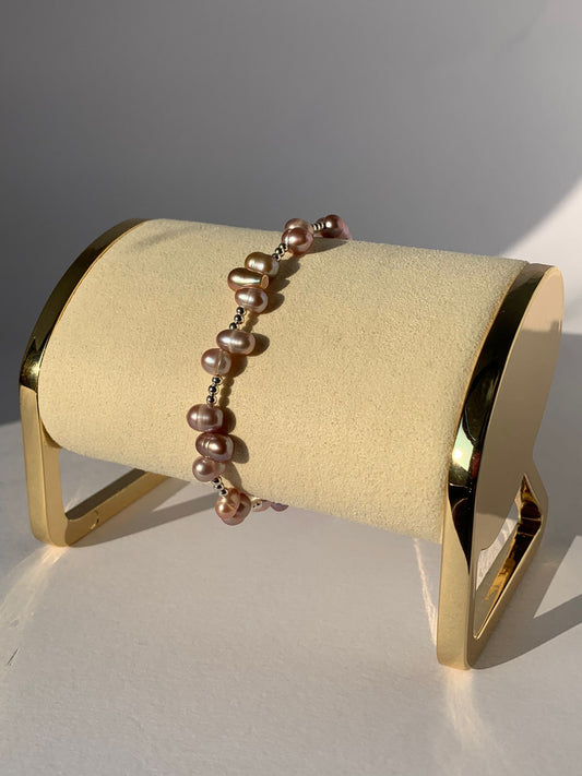 Bracciale in perle naturali d'acqua dolce / Protezione e ricchezza