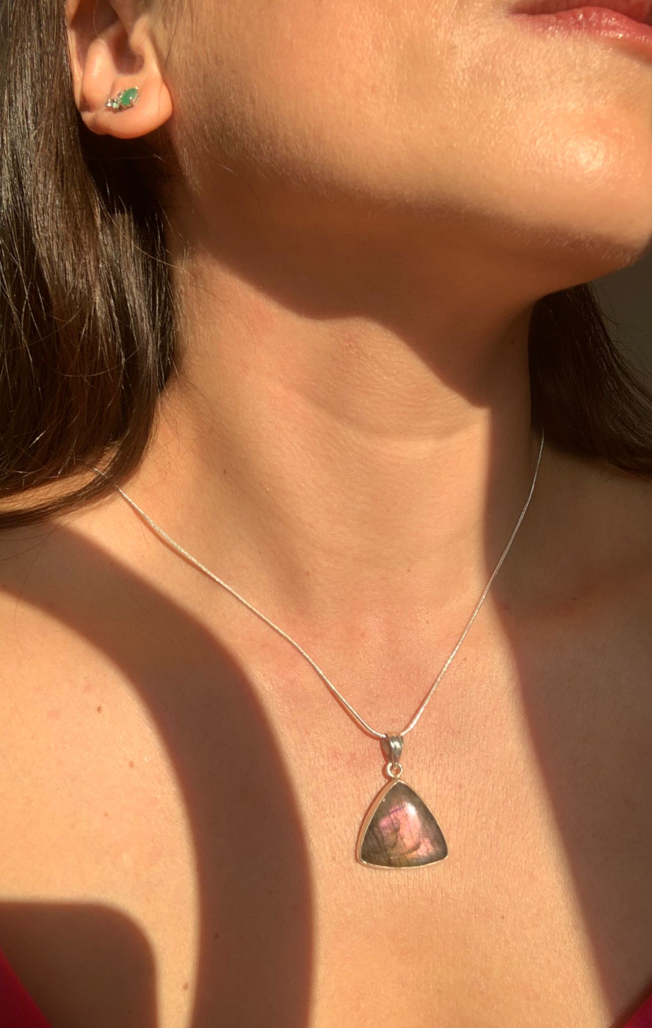 Silver Plated Copper Labradorite Necklace / Intuition and Transformation