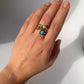 Set di 3 anelli in labradorite, perla naturale d'acqua dolce ed onice verde di argento 925 placcato in oro giallo 18 carati da 0,3 micron