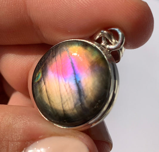 Ciondolo in labradorite di argento 925 / Intuizione e trasformazione
