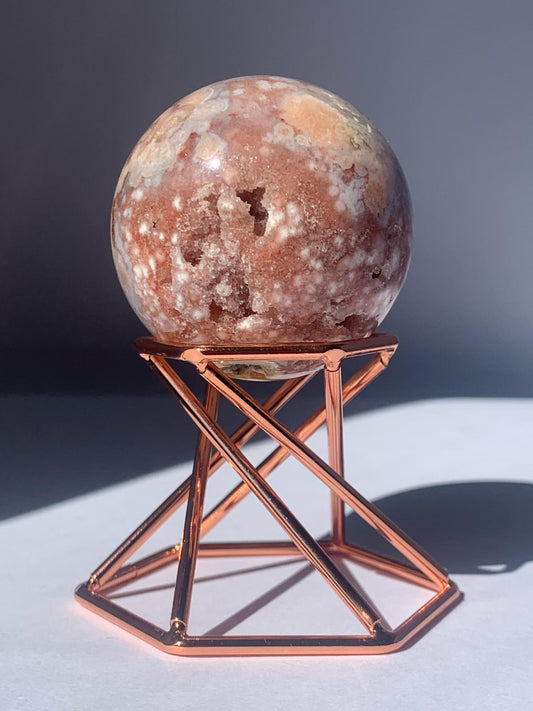 Sfera in ametista rosa con stand incluso / Rilassamento ed equilibrio