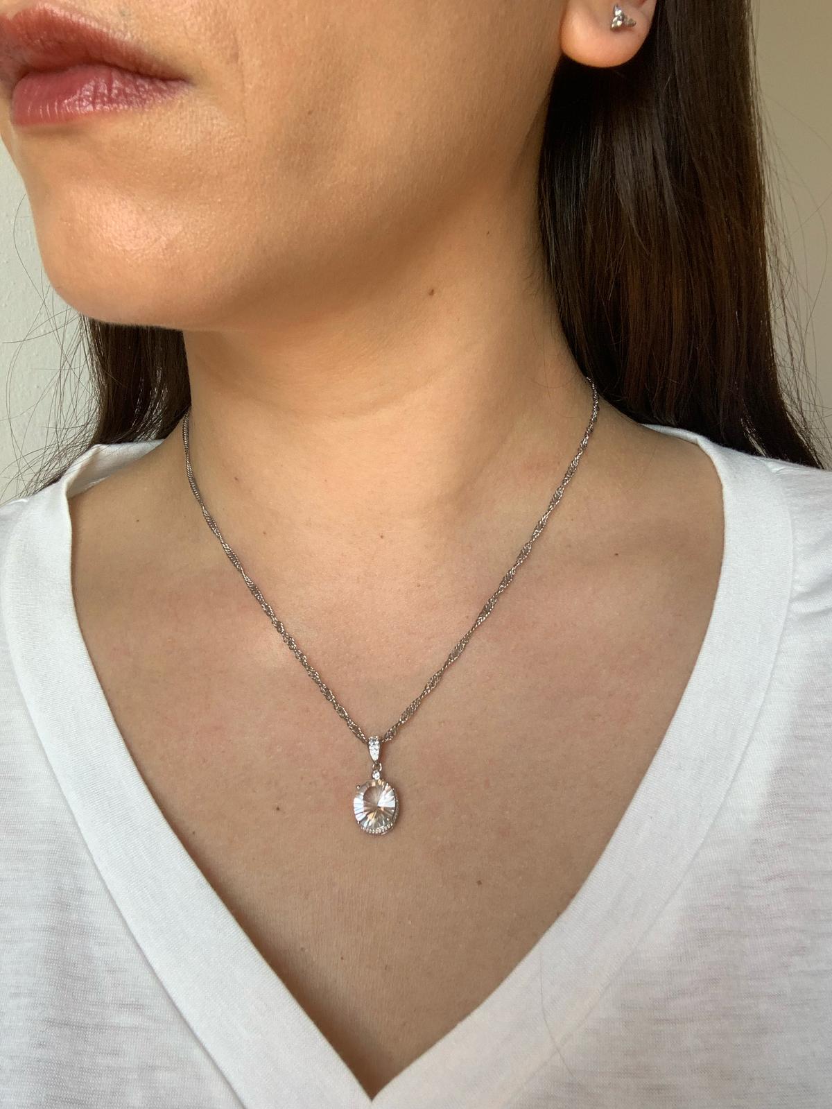925 Silver Clear Quartz Pendant / Purification and Protection