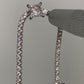 Bracciale tennis taglio principessa da 0.40 CT di moissanite certificata su argento 925 rodiato con chiusura regolabile (Colore D, Chiarezza VVS1)/ Potenziale interno e prosperità