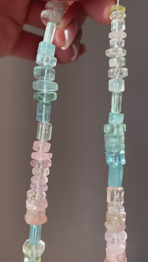 Adjustable Faceted Aquamarine Choker / Harmony and Tranquility