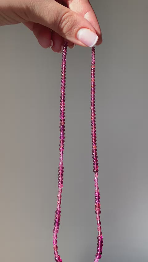 Adjustable Garnet Ring in 925 Silver Rose Gold Plated / Energy and Passion