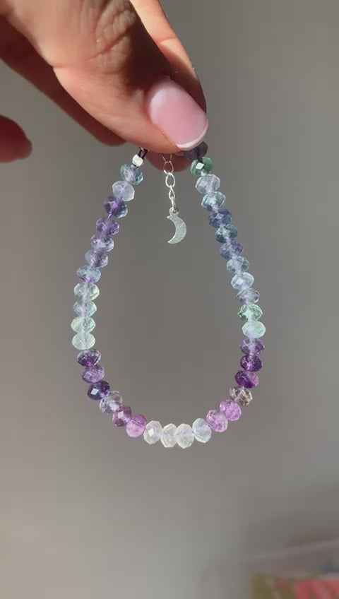 Adjustable Faceted Fluorite Bracelet / Changes and Spirituality