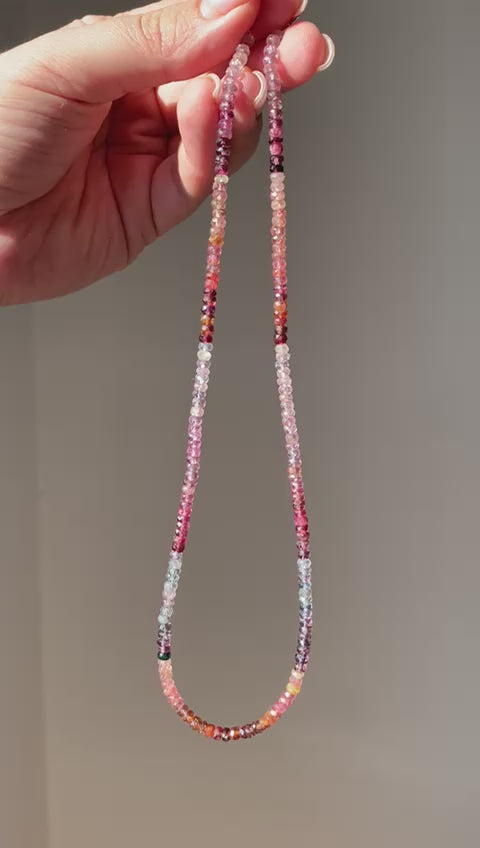 Adjustable Faceted Black Spinel Choker / Positivity and Calm 