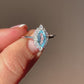 925 Silver Blue Topaz Adjustable Ring / Happiness and Vitality